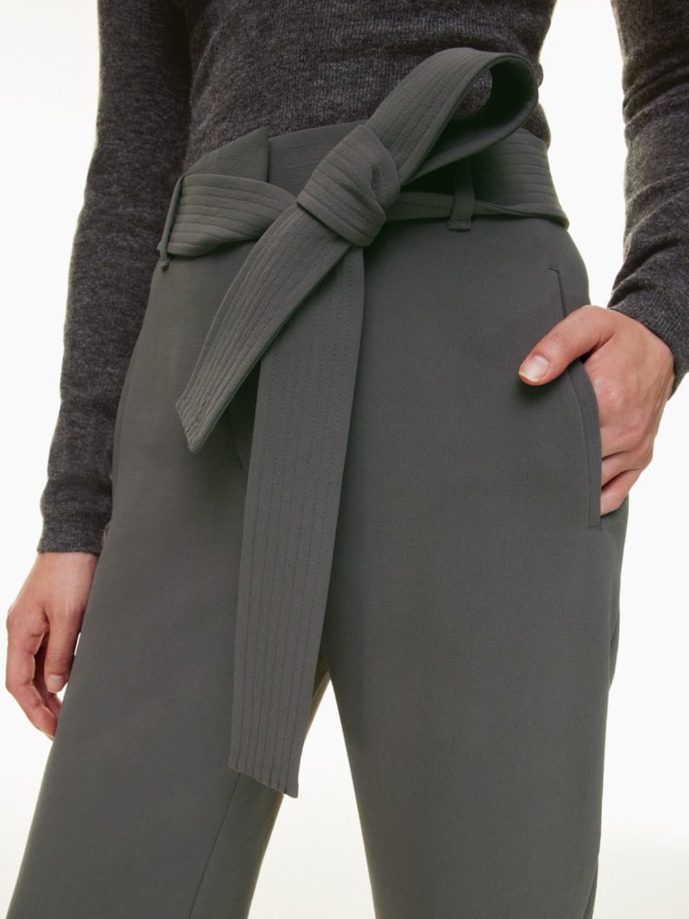 Aritzia Wilfred Tie Front Pants in Gray - Picture 3 of 11